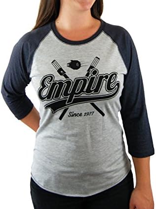 STAR WARS-Empire Baseball Tee Womens -Star Wars Inspired Charcoal Grey (2X-Large, Charcoal Grey)