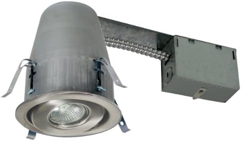 Liteline RC40218ENB-BN All-In-One 4-Inch Recessed Combo, with Remodel Housing, 120V MR16 Halogen Bulb, Front Load Gimbal Trim, Brushed Nickel