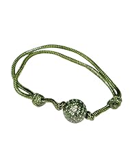 Tsavorite Gemstone Bead Macrame Bracelet Sterling Silver Fashion Jewelry