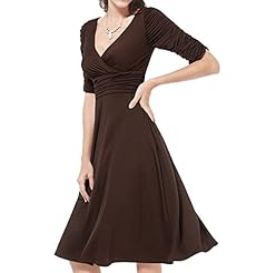 V-neck Lace Cotton/Polyester/Spandex Cocktail Evening Dress/Prom Dress/Party Dress/Wedding Dress/Midi Dress 