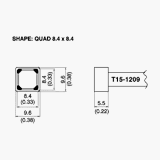 T15 Series Quad Soldering Tip 8.40mm x 8.40mm for FM-2027