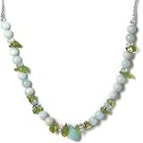 Sterling Silver Amazonite, Aquamarine & Peridot Beaded Necklace by Sajen, 16-18