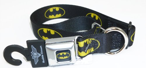  Batman Seat Belt Buckle Dog Collar 1" 9-15"