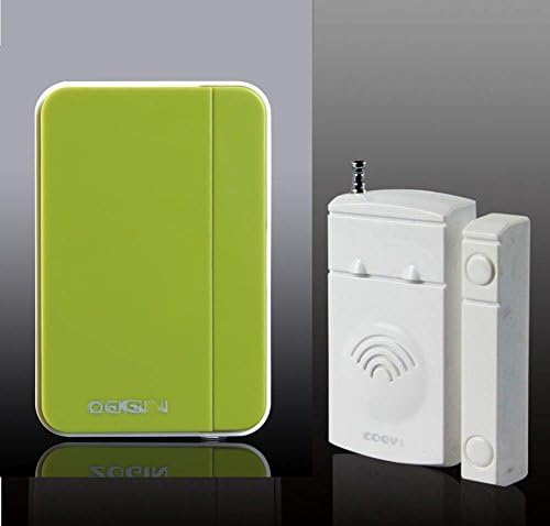 Home Security Door/windows Magnetic Sensor Alarm Entry Alert Chime with Wireless Receiver (Green)