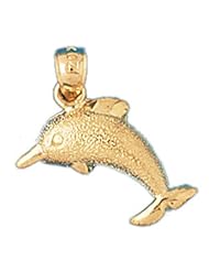 Dazzlers Solid 14 karats gold Dolphin Charm Pendant Available in three colors from jewelsberry (weights: 1.6 grams only)