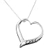 Sterling Silver Abstract Heart Open Love Pendant on 18in Box Chain Necklace