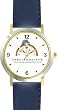 Hickory Dickory Dock, the Mouse - from Mother Goose by Artist: Sylvia Long - WATCHBUDDY&reg; DELUXE TWO-TONE THEME WATCH - Arabic Numbers - Blue Leather Strap-Size-Large ( Men's Size or Jumbo Women's Size )
