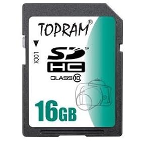 Topram 16GB Class 10 SD SDHC C10 Extreme Speed Secure Digital Flash Memory Card