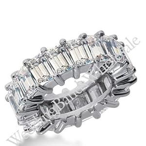 950 Platinum Diamond Eternity Wedding Bands, Shared Prong Setting 12.00 ct. DEB244PLT - Size 10
