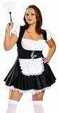 Sexy Plus Size Naughty French Maid Outfit Costume Black Corset Dress White Apron Feather Duster