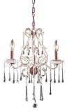 Opulence Mini Candle Chandelier in Rust and Clear Crystal