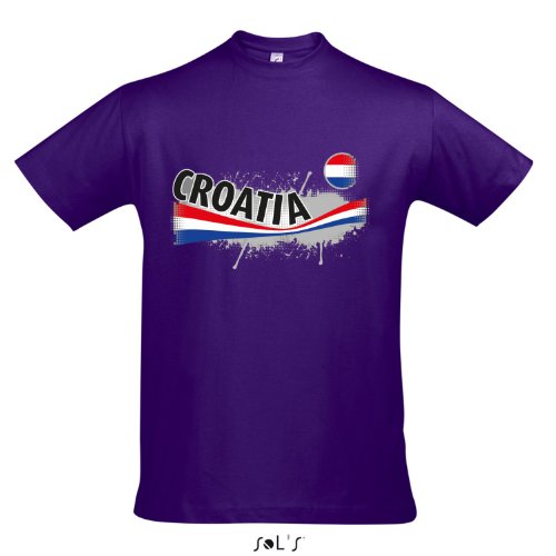 Fanshirt Herren CROATIA, Kroatien Ländershirt EM / WM Trikot S-XXL , Dark purple , S