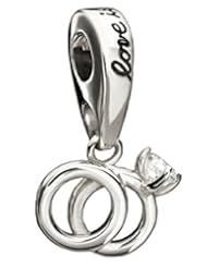 Chamilia Silver CZ Engagement Ring Dangle Bead Charm