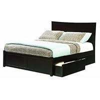 Miami Platform Bed with Flat Panel Footboard with 2 Flat Panel Bed Drawers