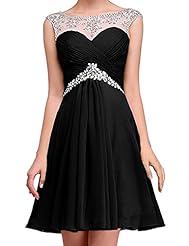 Knee Length Short Beaded Chiffon Homecoming Dress/Prom Dress/Party Dress 