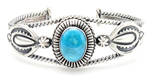L7 EnterprisesThree Wire Sterling Silver Bracelet with Chrysocolla Setting