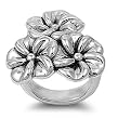 Sterling Silver Ring - Plumeria - 29mm x 5mm (Sizes 6-9) Sterling Silver Ring - Plumeria - 29mm x 5mm (Sizes 6-9)