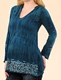 A Pea in the Pod: Green Dragon Pink Lotus Long Sleeve V-neck Hooded Maternity Tunic
