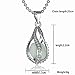 FM FM42 Silver-tone Glow in the Dark Openwork Teardrop Shaped Pendant Charm Necklace GN1005