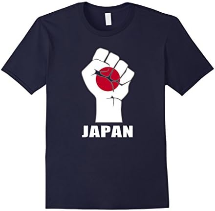 Men's Japan Flag T-Shirt Japanese Pride Power Fist Shirt Medium Navy