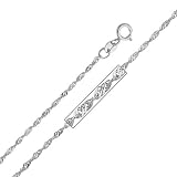 14K White Gold 1.2mm Singapore Chain with Spring Ring Clasp - 20