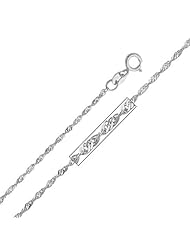 14K White Gold 1.2mm Singapore Chain with Spring Ring Clasp - 22" Inches
