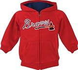 Atlanta Braves Red Youth Fleece Full-Zip Hooded Sweatshirt