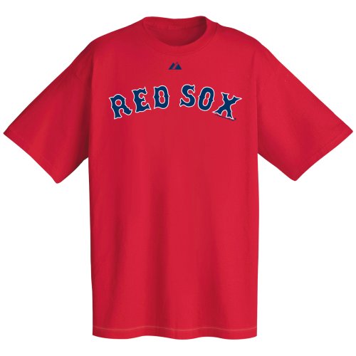 Boston Athletic Red Sox Official Wordmark Short Sleeve T-Shirt, Athletic Red (Medium)