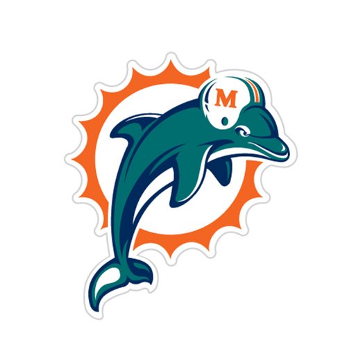 Miami Dolphins 12-inch Die Cut Window Film