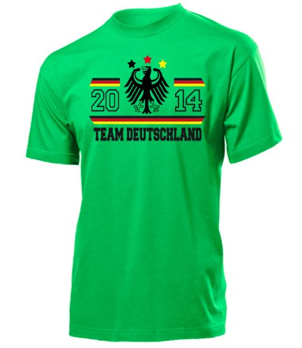 DEUTSCHLAND FUSSBALL WM 2014 FANSHIRT 3052(H-Kellygrün) Gr. XXL
