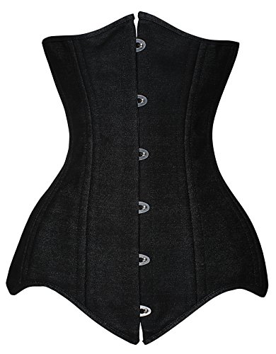 Camellias Double Steel Boned Long Line Edwardian Underbust Waist Training Corset