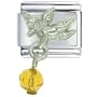 Buddhist Bracelet November Topaz Color Baby Angel Italian Charms