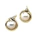 14K Yellow Gold Mabe Cultured Pearl and Diamond Earrings