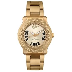 Paris Hilton Women's Bike Chain Collection Gold Tone Stainless Steel Watch #PHADR0003IDD