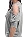 Allegra K Women Batwing Sleeve Cut Out Shoulder Loose Tops Casual T Shirts