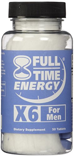 Full-Time Energy X6 for Men - 50 Tablets - Stamina Booster Energy Pills Fat Burners