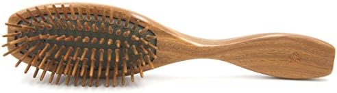 Natural Green Sandalwood Cushion Hair Brush, Wooden Bristle Massage Hair Brush
