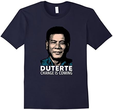 Men's DUTERTE Change is Coming Philippines President 2016 DU30 Medium Navy
