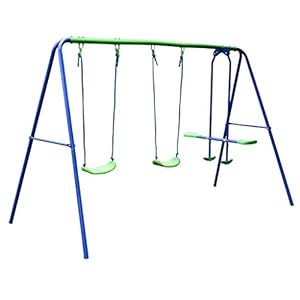 HLC Balancoire enfant 3 agres 3 a 8 ans,Portique avec 2 balancoires ,1