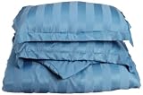 Divatex 90 GSM Woven Dobby Stripe Microfiber Duvet Full/Queen Mini Set, Blue