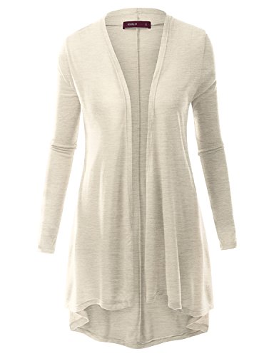 Doublju Womens Long Sleeve Basic Casual Comfy Open Cardigan
