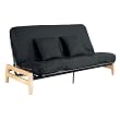 Paris Futon Frame and Serta Mattress Set- Black(Queen)
