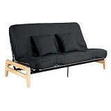 Paris Futon Frame and Serta Mattress Set- Black(Full)