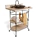 American Bath Factory M5-2434-OB-DK Vanity Metal Stand 24W x 34H in Old World Bronze, Shelf in Dar