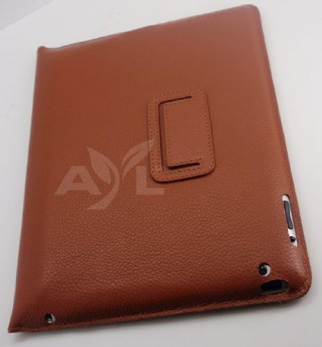 AYL (TM) Genuine Leather Case Folio with 3-in-1 built-in Stand for Apple Ipad 2nd Generation Tablet/wifi 3G Model 16gb, 32gb, 64gb (Brown)
