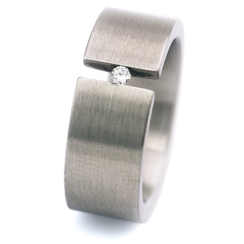 Monomania Damen-Ring Edelstahl 1 Diamant 0,04 ct wei&szlig; Gr. 60 (19.1) 20284-60 Preisvergleich