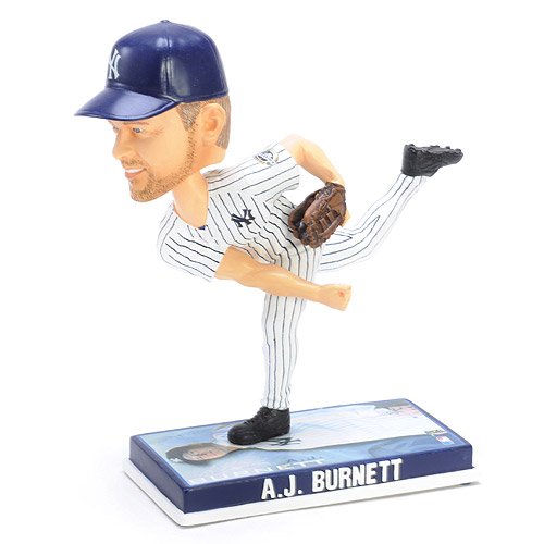 Forever Collectibles New York Yankees AJ Burnett Photo Base Action Bobble