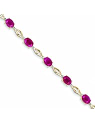 Genuine 14K Yellow Gold Diamond And Ruby Bracelet 5 Grams Of Gold 100% Satisfaction Guaranteed.
