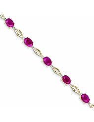 9.9 Carat 14K Gold Diamond and Ruby Bracelet