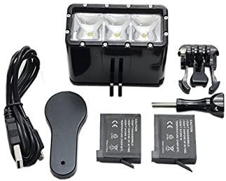 2 x Batteries Waterproof LED flash video light Underwater Diving flash Light lamp For GoPro Go pro Hero 4 3 SJCAM sj4000 Xiaomi Yi Accessories